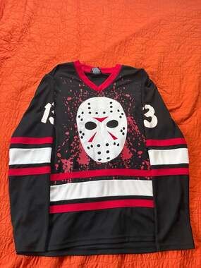 Friday the 13th Jason Voorhees #13 Blood Splatter Hockey Jersey